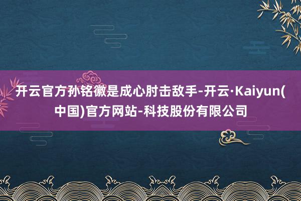 开云官方孙铭徽是成心肘击敌手-开云·Kaiyun(中国)官方网站-科技股份有限公司