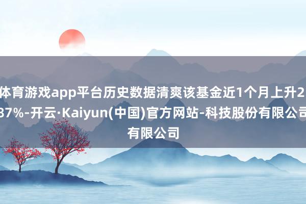 体育游戏app平台历史数据清爽该基金近1个月上升2.87%-开云·Kaiyun(中国)官方网站-科技股份有限公司
