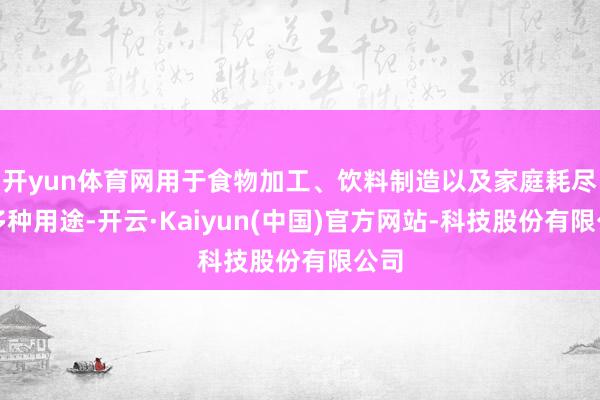 开yun体育网用于食物加工、饮料制造以及家庭耗尽等多种用途-开云·Kaiyun(中国)官方网站-科技股份有限公司