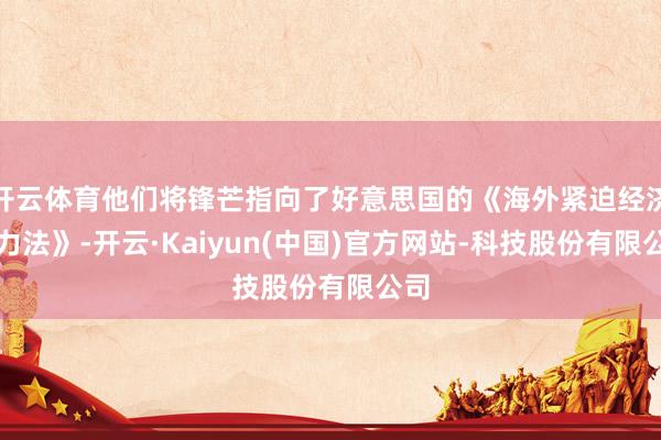 开云体育他们将锋芒指向了好意思国的《海外紧迫经济权力法》-开云·Kaiyun(中国)官方网站-科技股份有限公司