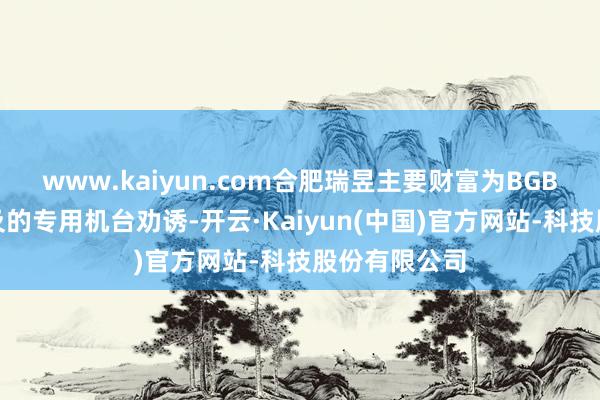 www.kaiyun.com合肥瑞昱主要财富为BGBM业务所波及的专用机台劝诱-开云·Kaiyun(中国)官方网站-科技股份有限公司