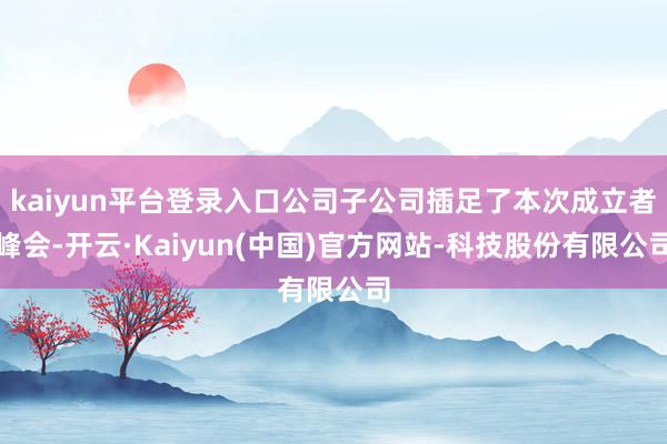 kaiyun平台登录入口公司子公司插足了本次成立者峰会-开云·Kaiyun(中国)官方网站-科技股份有限公司