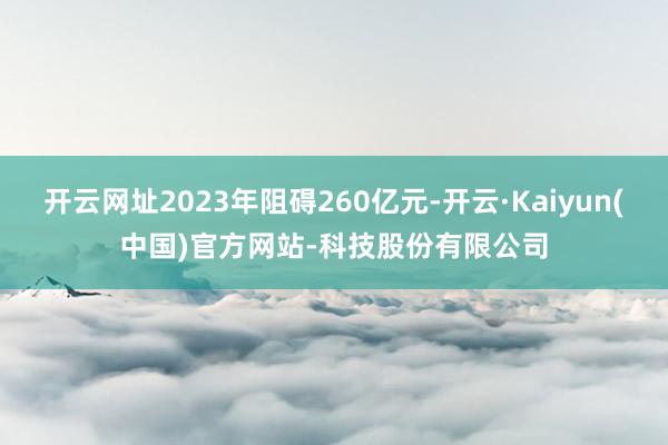 开云网址2023年阻碍260亿元-开云·Kaiyun(中国)官方网站-科技股份有限公司