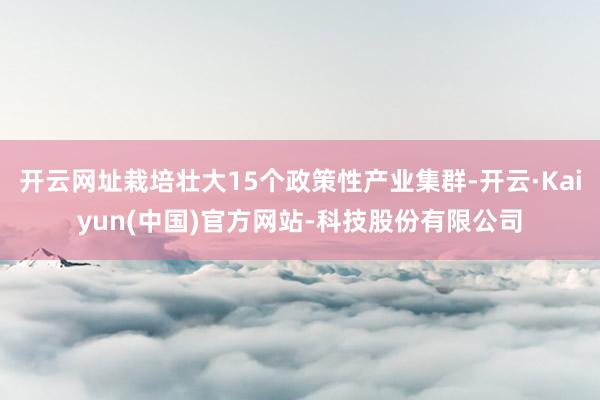 开云网址栽培壮大15个政策性产业集群-开云·Kaiyun(中国)官方网站-科技股份有限公司